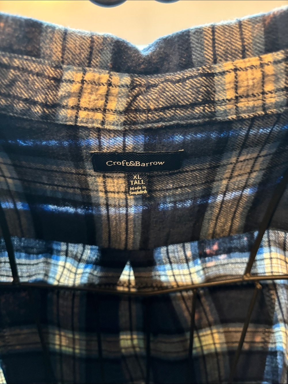 Handmade Distressed Bleached Plaid Flannel Back-Print whiskey bent hell bound - Picture 4 of 5
